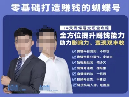 蝴蝶号专栏-视频号运营教程，零基础打造挣钱的蝴蝶号，14天蝴蝶号变现全攻略-网创副业教程