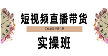 短视频直播带货实操班，实体商家逆袭之路-网创副业教程
