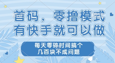 首码零撸项目，有快手就可以做，每天业务时间搞个几张不是问题【揭秘】-网创副业教程