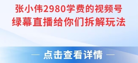 张小伟2980付费额视频号绿幕直播给你们拆解玩法-网创副业教程