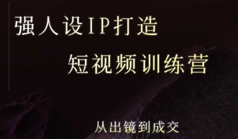强人设ip打造课，8月最新5天短视频ip训练营，从出镜到成交-网创副业教程