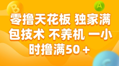 零撸天花板，独家满包技术 不养机 一小时撸满50+【揭秘】-网创副业教程