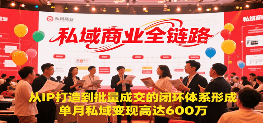 私域商业全链路，从IP打造到批量成交的闭环体系形成，单月私域变现600万-网创副业教程