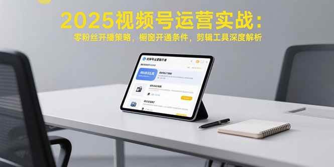 （15505期）2025视频号运营实战：零粉丝开播策略，橱窗开通条件，剪辑工具深度解析-网创副业教程