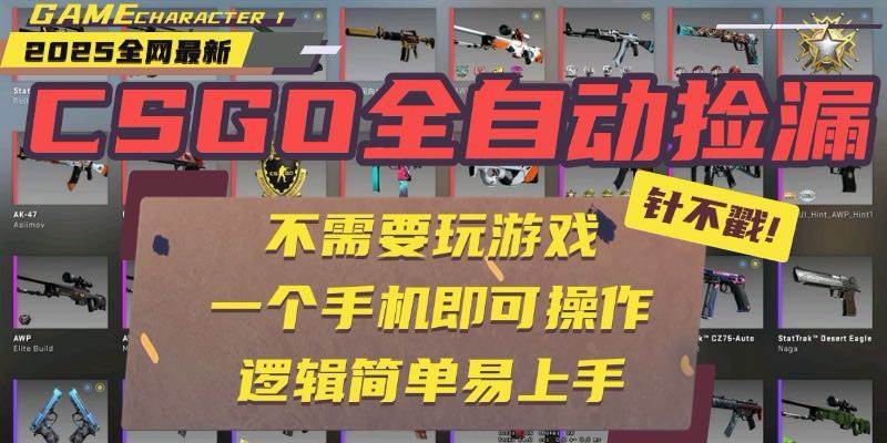 （15679期）CSGO自动捡漏项目，最新玩法，不用挂机不用玩游戏，一个手机即可操作。…-网创副业教程