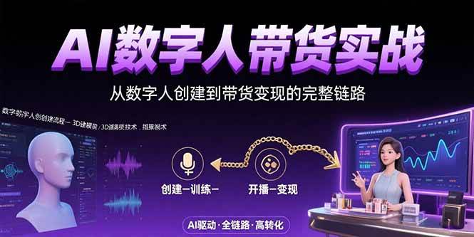 （15548期）AI数字人+带货实战：从数字人创建到带货变现的完整链路-网创副业教程