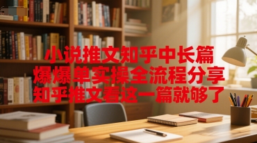 小说推文知乎中长篇爆单实操全流程分享，知乎推文看这一篇就够了-网创副业教程
