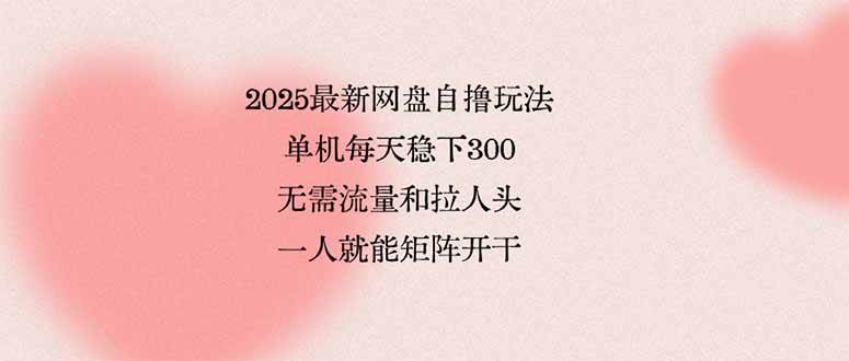 （15831期）2025最新网盘自撸玩法，单机每天稳下3张，无需流量和拉人头，一个人就…-网创副业教程