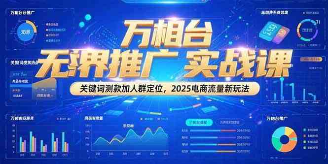 万相台无界推广实战课，关键词测款加人群定位，2025电商流量新玩法-网创副业教程