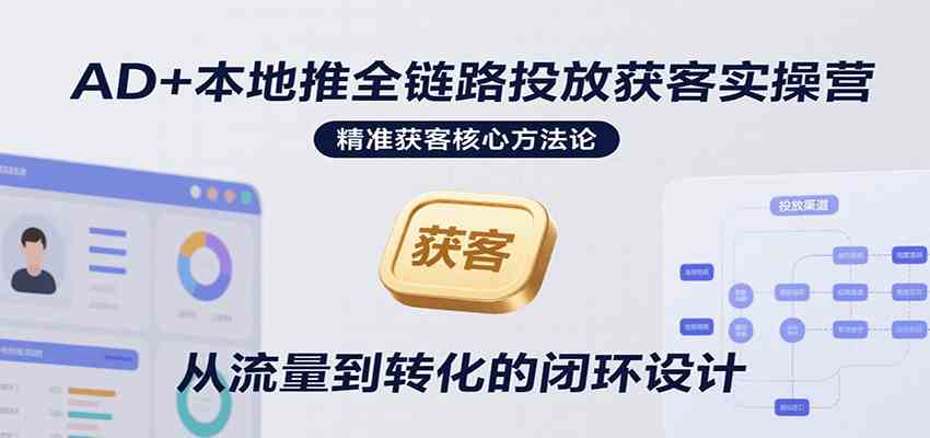 AD+本地推全链路投放获客实操营，快速掌握精准获客技巧，当天投放当天转化高效营销-网创副业教程