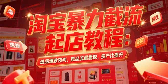 图片[1]-（15468期）淘宝暴力截流起店教程：选品爆款预判，竞品流量截取，投产比提升-网创副业教程