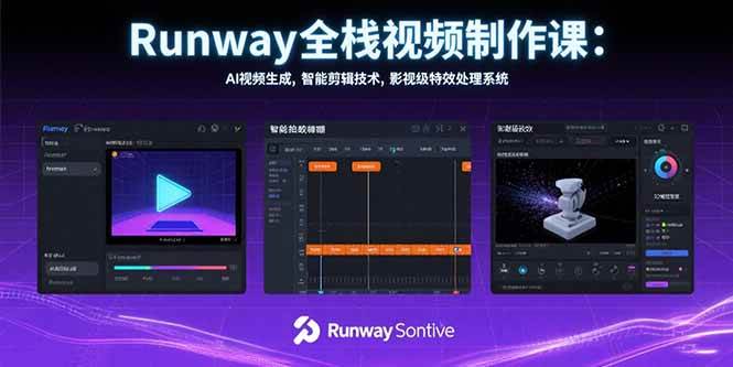 图片[1]-（15515期）Runway全栈视频制作课：AI视频生成，智能剪辑技术，影视级特效处理系统-网创副业教程