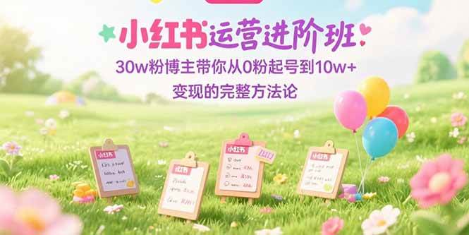 图片[1]-（15318期）小红书运营进阶班：30w粉博主带你从0粉起号到10w+变现的完整方法论-网创副业教程