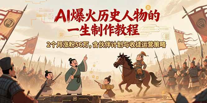 图片[1]-（15336期）AI历史人物赛道课程，2个月涨粉56万，含伙伴计划与收徒运营策略-网创副业教程