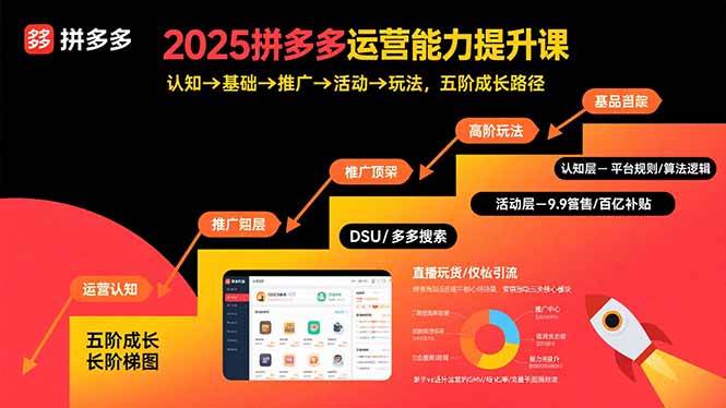 图片[1]-（15826期）2025拼多多运营能力提升课：认知→基础→推广→活动→玩法，五阶成长路径-网创副业教程