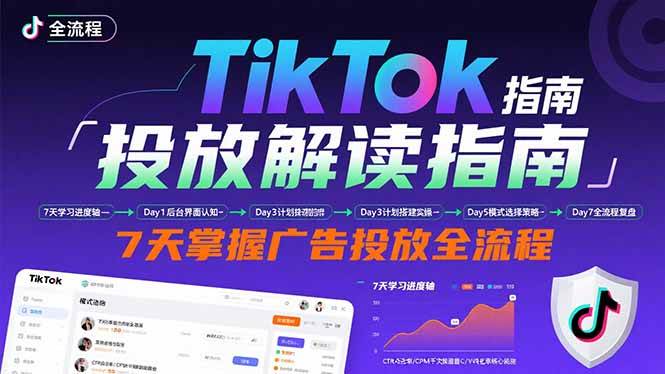 图片[1]-（15753期）TikTok投放解读指南：后台操作/计划建立/模式选择，7天掌握广告投放全流程-网创副业教程