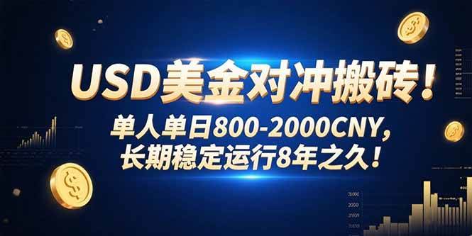 图片[1]-（15551期）USD美金对冲搬砖!单人单日800-2000CNY，长期稳定运行8年之久!-网创副业教程