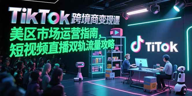 图片[1]-（15344期）TikTok跨境电商变现课，美区市场运营指南，短视频直播双轨流量攻略-网创副业教程