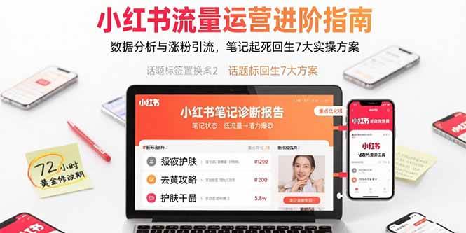 图片[1]-（15827期）小红书流量运营进阶指南，数据分析与涨粉引流，笔记起死回生7大实操方案-网创副业教程