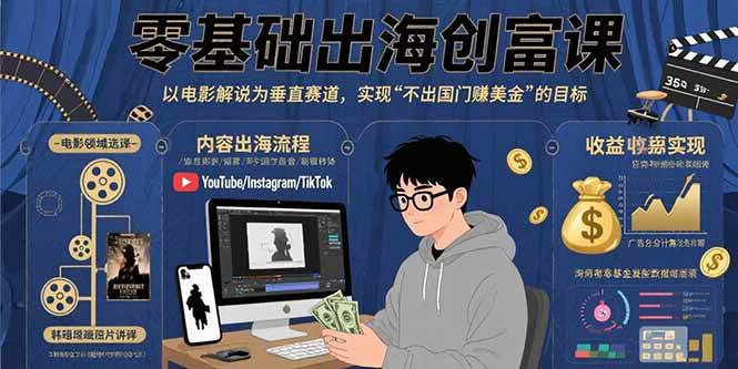 图片[1]-（15709期）零基础出海创富课：以电影解说为垂直赛道，实现不出国门赚美金的目标-网创副业教程