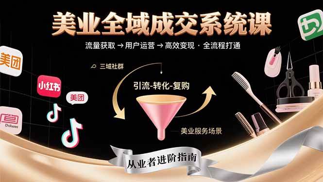 图片[1]-（15650期）美业全域成交系统课程：帮助美业从业者打通从流量获取到高效变现全流程-网创副业教程