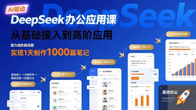 图片[1]-（15754期）DeepSeek办公应用课：从基础接入到高阶应用，实现1天制作1000篇笔记-网创副业教程
