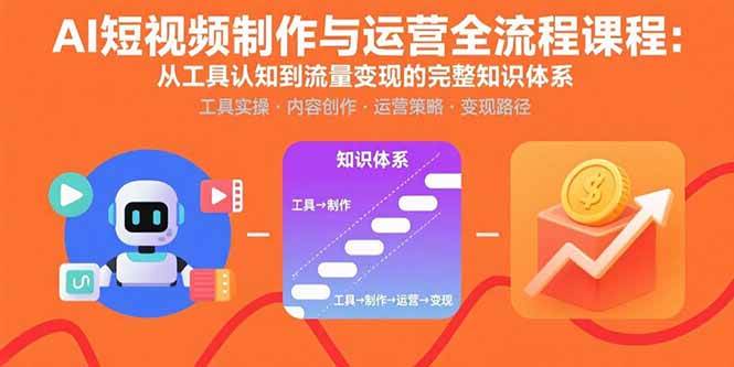 图片[1]-（15863期）AI短视频制作与运营全流程课程：从工具认知到流量变现的完整知识体系-网创副业教程