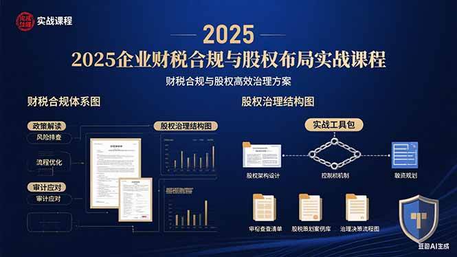 图片[1]-（15802期）2025企业财税合规与股权布局的实战课程：财税合规与股权高效治理方案-网创副业教程