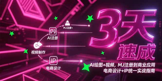 图片[1]-（15245期）3天速成AI绘图+视频，MJ注册到商业应用，电商设计+IP统一实战指南-网创副业教程