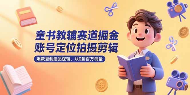 图片[1]-（15326期）童书教辅赛道掘金，账号定位拍摄剪辑，爆款复制选品逻辑，从0到百万销量-网创副业教程