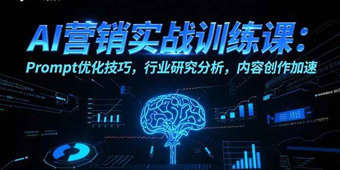 图片[1]-（15465期）AI营销实战训练课：Prompt优化技巧，行业研究分析，内容创作加速-网创副业教程