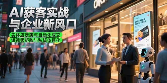 图片[1]-（15348期）AI获客实战与企业新风口，实体店逆袭与自动化成交 短视频矩阵与私域体系化-网创副业教程