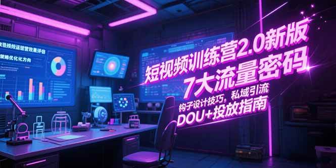 图片[1]-（15255期）短视频训练营2.0新版，7大流量密码/钩子设计技巧/私域引流/DOU+投放指南-网创副业教程