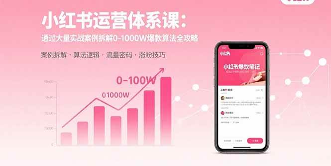 图片[1]-（15792期）小红书运营体系课：通过大量实战案例拆解0-1000W爆款算法全攻略-网创副业教程