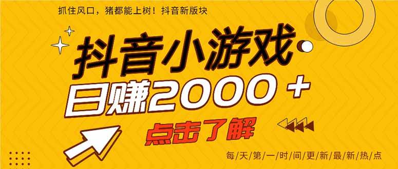 图片[1]-（15529期）抖音小游戏，一部手机日入300+，2025风口项目-网创副业教程