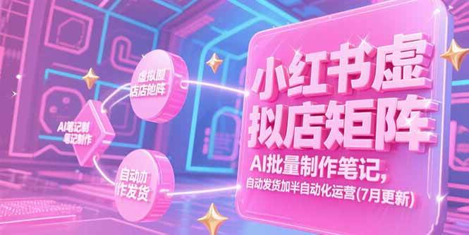 图片[1]-（15302期）小红书虚拟店矩阵，AI批量制作笔记，自动发货加半自动化运营(7月更新)-网创副业教程