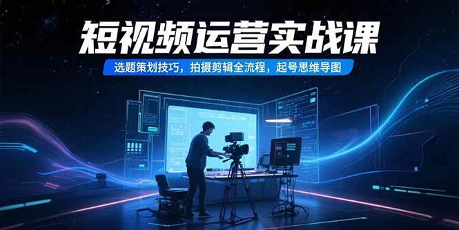 图片[1]-（15375期）短视频运营实战课，选题策划技巧，拍摄剪辑全流程，起号思维导图-网创副业教程