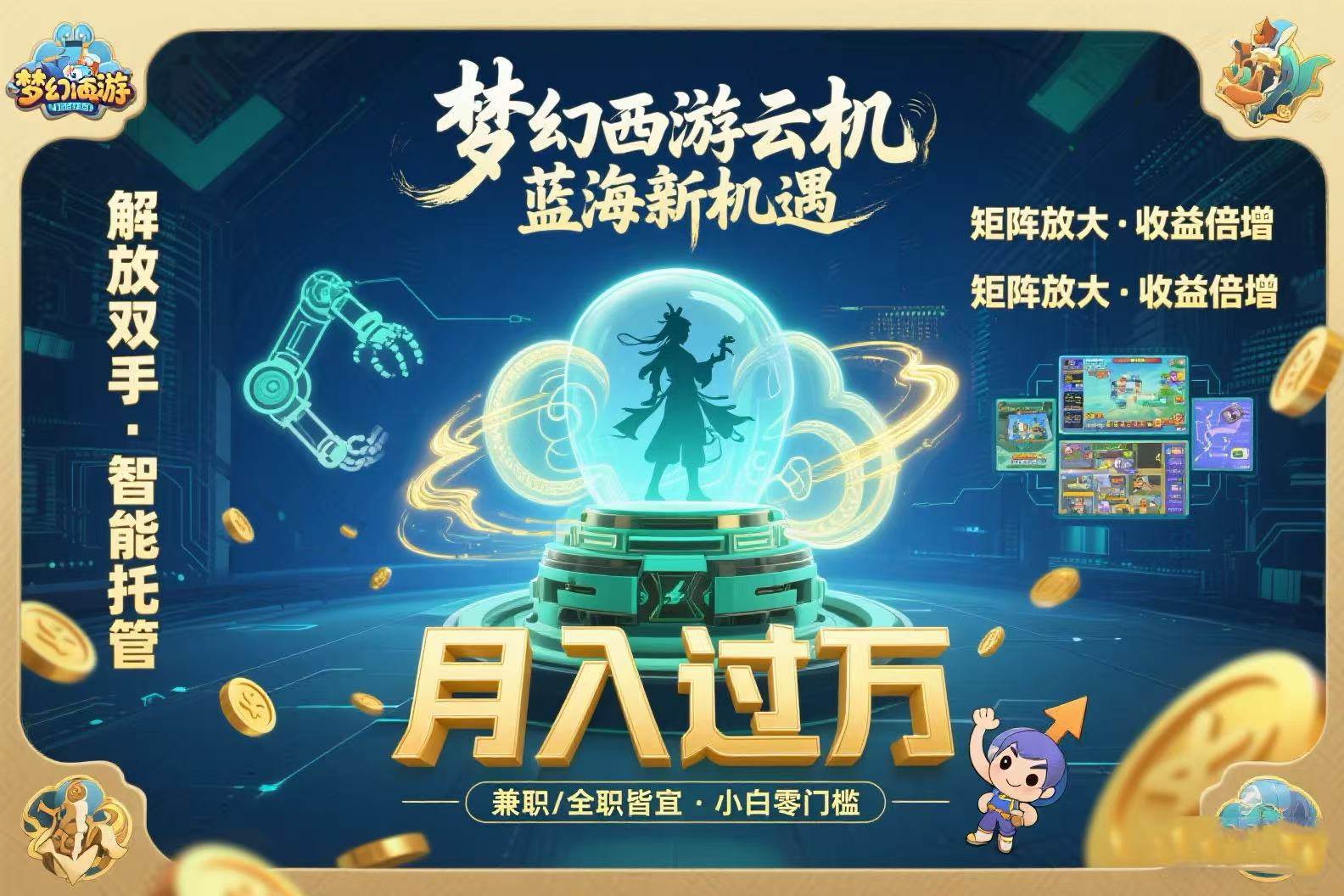 图片[1]-（15544期）梦幻西游云机最新蓝海玩法 解放双手可矩阵放大 轻松月入过万 小白也可…-网创副业教程