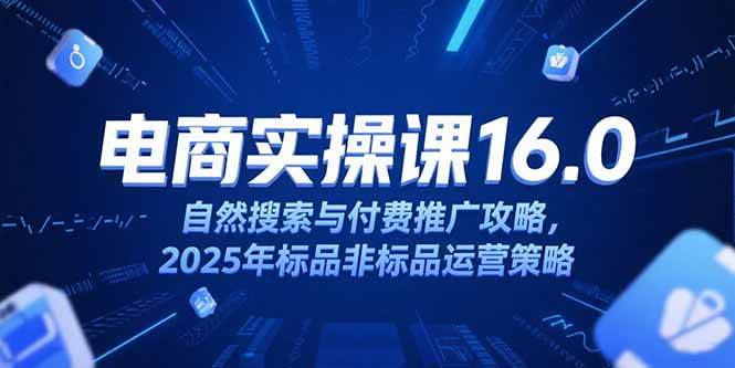 图片[1]-（15262期）淘宝电商运营课16.0，自然搜索与付费推广攻略，2025年标品非标品运营策略-网创副业教程