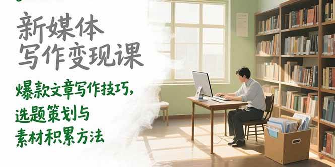 图片[1]-（15345期）新媒体写作变现课，爆款文章写作技巧，选题策划与素材积累方法-网创副业教程