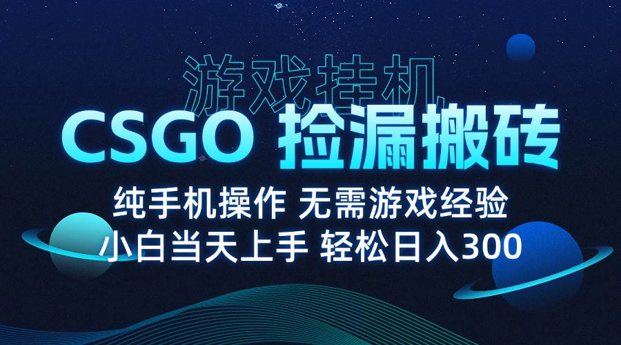 图片[1]-（15820期）8月最新游戏搬砖，CSGO纯挂机，不需要玩游戏，实现真挂机，月入1W+-网创副业教程