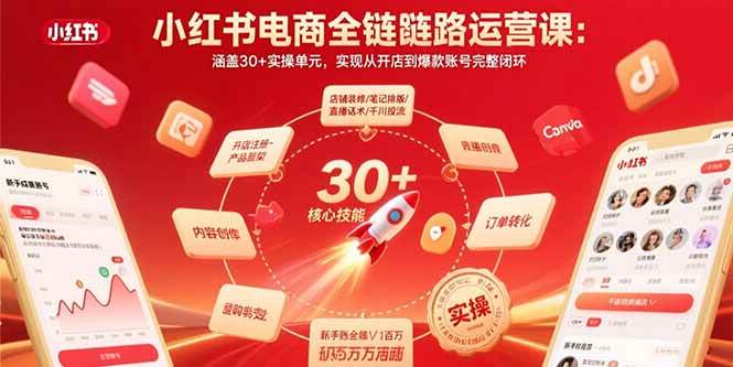 图片[1]-（15751期）小红书电商全链路运营课：涵盖30+实操单元，实现从开店到爆款账号完整闭环-网创副业教程