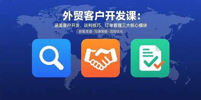 图片[1]-（15793期）外贸客户开发课：涵盖客户开发、谈判技巧、订单管理三大核心模块-网创副业教程